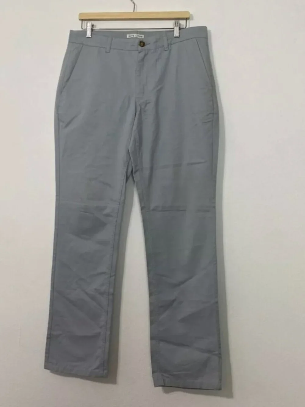 Slate & Stone Men's Pale Blue/Gray Chinos (Khakis) Size 34 x 34 Straight Leg
